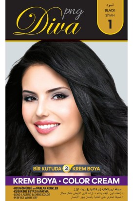 صبغ شعر ديفا بزيت الاركان و زبدة الشيا | اسود 1 من Diva - Thumbnail
