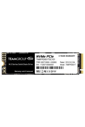 قرص صلب داخلي شريحة 1 NVMe PCIe Gen 3.0 SSD TB موديل TM8FPD001T0C101 من Team Group - Thumbnail