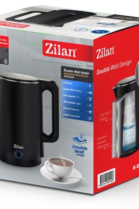 غلايه كهربائيه 1.7 لتر ZLN1147 غطاء مزدوج الجدار مزود بغطاء SS من Zilan - Thumbnail