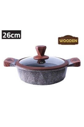 قدر طبخ كرانيت منخفض 26 سم موديل ZLC-8172T28 من Zio - Thumbnail