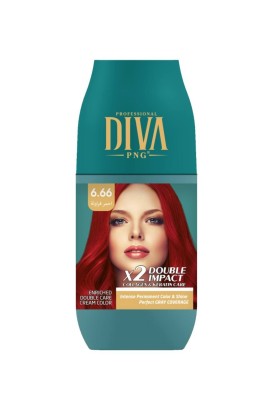 صبغ شعر ديفا بروفشينال بالكرياتين |احمر فرولة 6.66 من Diva - Thumbnail