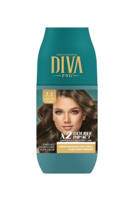 صبغ شعر ديفا بروفشينال بالكرياتين | اشقر رمادي متوسط 7.1 من Diva - Thumbnail