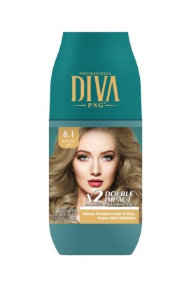 صبغ شعر ديفا بروفشينال بالكرياتين | اشقر رمادي فاتح 8.1 من Diva - Thumbnail