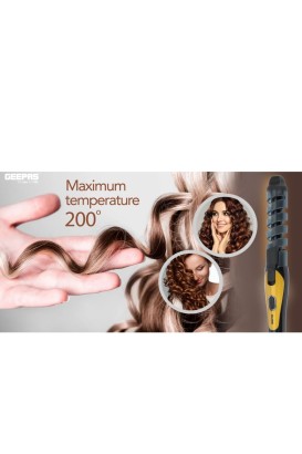 مكواة تجعيد الشعر GH8656 - تجعيد تلقائي مع ضبط الحرارة 180 درجة مئوية - 200 درجة مئوية | 25 واط | تصفيف آمن للشعر باستخدام أسطوانة السيراميك من Geepas - Thumbnail