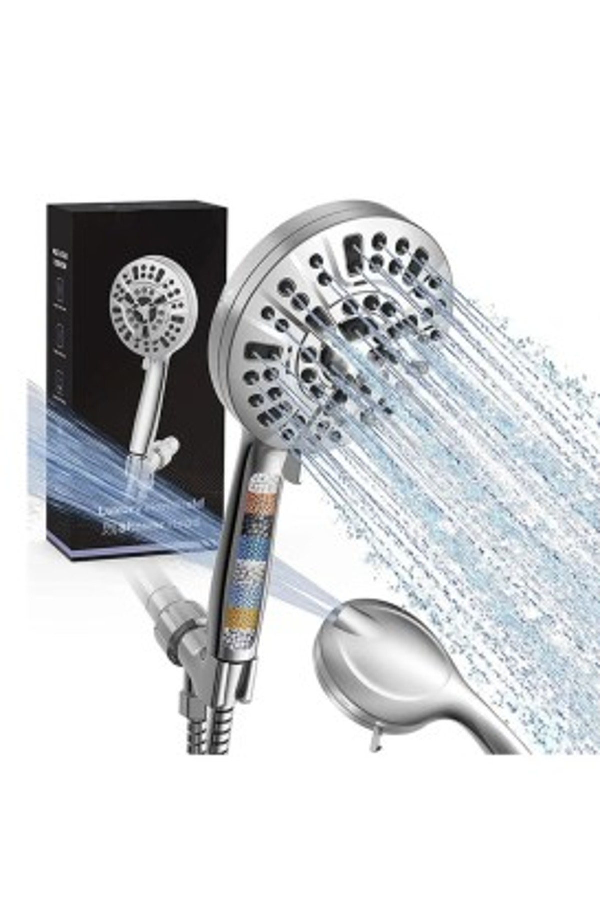 Galenpoo Shower Head 10-Function  Chrome-Plated With Filter To Remove Chlorine And Harmful Substances