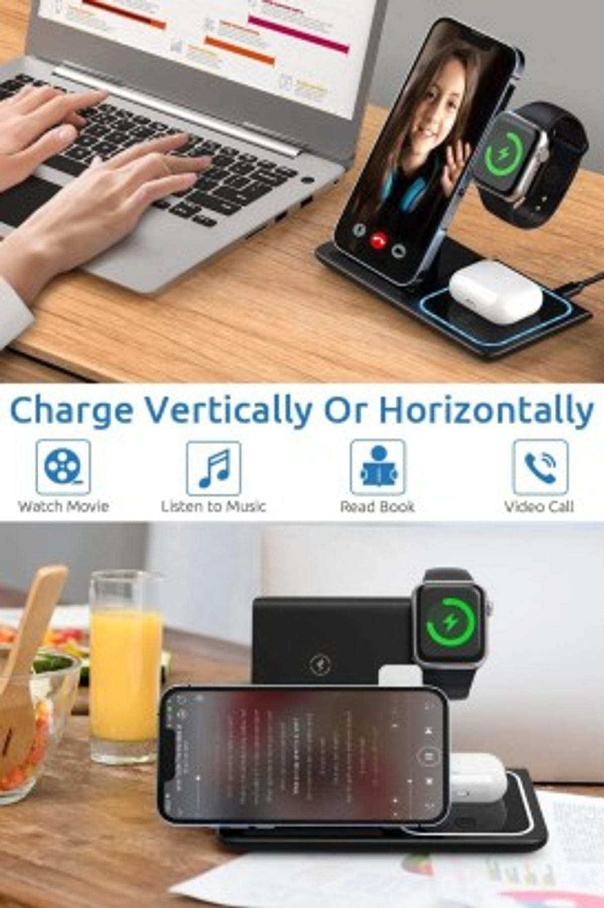 Blue Chip 3-İn-1 Foldable Magnetic Wireless Charger