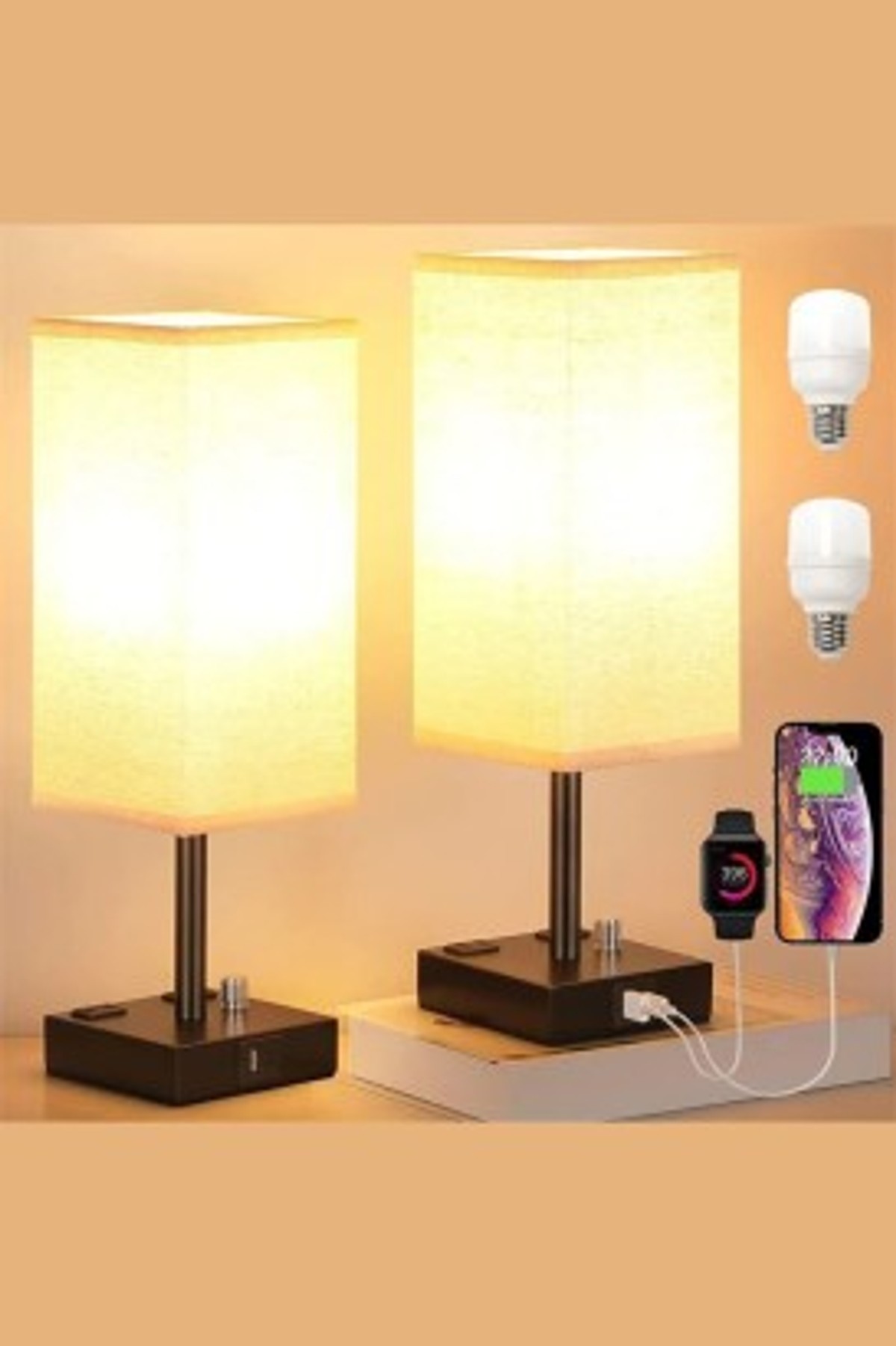 مصباح ذكي أباجورة إضاءة داخلية Led مع قواعد شحن من Logo