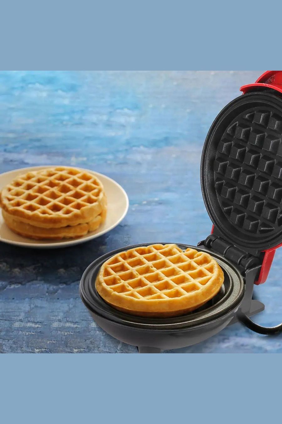 Vcantiger Mini Elektrikli Waffle Makinesi – Yapışmaz Kaplama