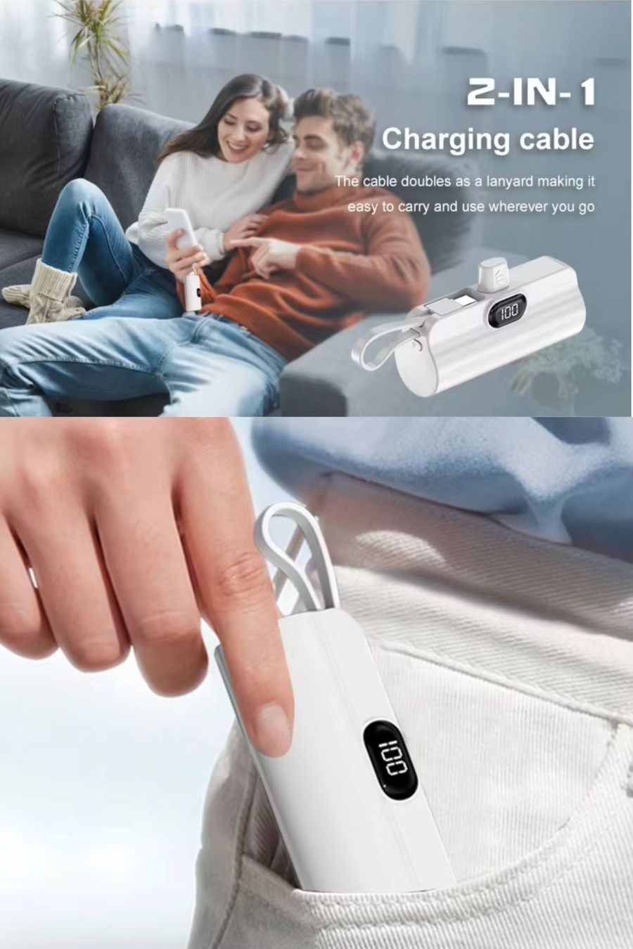 OEM 2'si 1 Arada Mini Power Bank