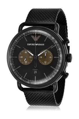ساعة يد كوارتز كرونوغراف للرجال بسوار ستانلس ستيل موديل AR11142 من EA - Thumbnail