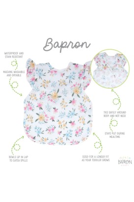 بابرون أطفال كامل طبعة زهور الباستيل من Bapron Baby - Thumbnail