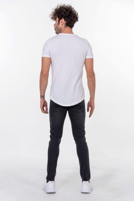 Bro Clothing Basic Yırtmaçlı Kısa Kol Erkek Tişört - Thumbnail