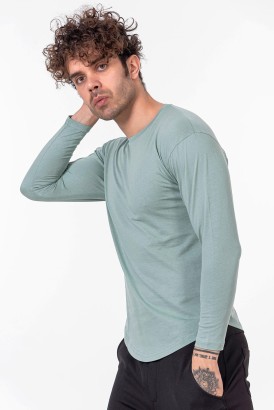Bro Clothing Basic Yırtmaçlı Uzun Kol Erkek Tişört - Thumbnail