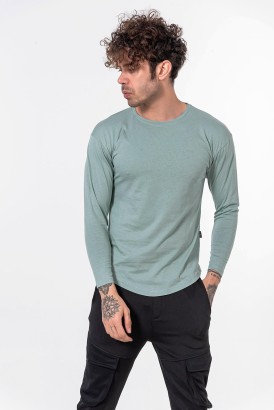 Bro Clothing Basic Yırtmaçlı Uzun Kol Erkek Tişört - Thumbnail