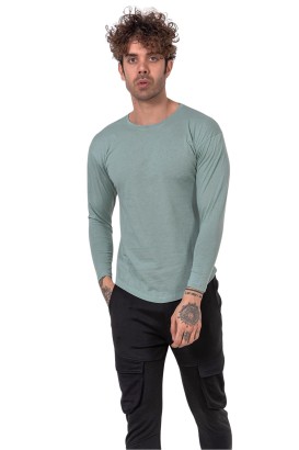Bro Clothing Basic Yırtmaçlı Uzun Kol Erkek Tişört - Thumbnail