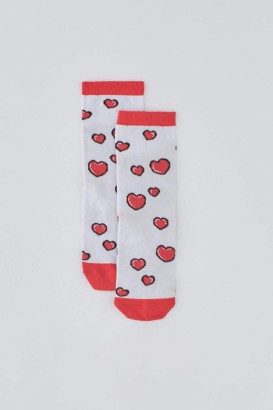 Dagi Beyaz Kalpli Kadın Çorap - Thumbnail