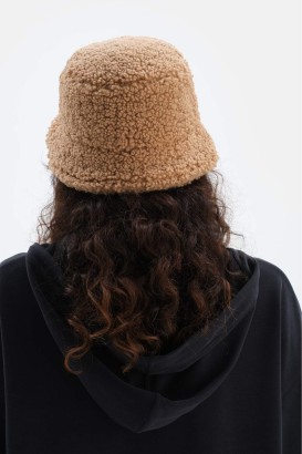 Dagi Camel Kadın Sharpa Bucket Şapka - Thumbnail