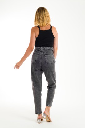 Desperado 303 Yırtık Desenli Geniş Paçalı Mom Jeans Kadın Kot Pantolon - Thumbnail