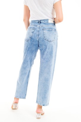 Desperado 328 Dizleri Yırtık Model Mom Jeans Kadın Kot Pantolon - Thumbnail