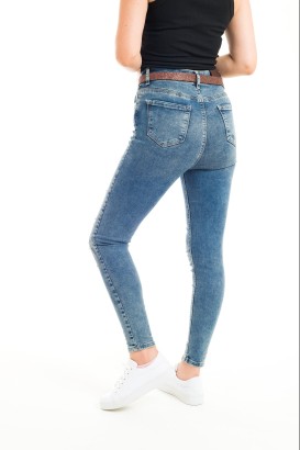 Desperado 331 Sim Kemerli Yırtık Desenli Pul Detaylı Tırnaklı Model Kadın Kot Pantolon - Thumbnail