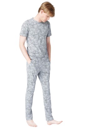 Fabrika Standart Desenli Erkek Pijama Takımı - Thumbnail