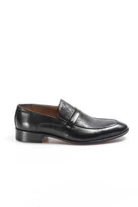 Fast Step Men Genuine Leather Classic Shoes Black 851MA5141 - Thumbnail