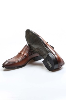 Fast Step Men Genuine Leather Classic Shoes Black 851MA5141 - Thumbnail