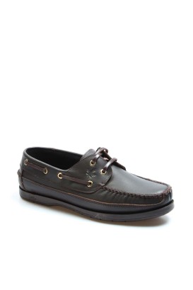 Fast Step Men Genuine Leather Daily Shoes Black 628GADAXFAST - Thumbnail
