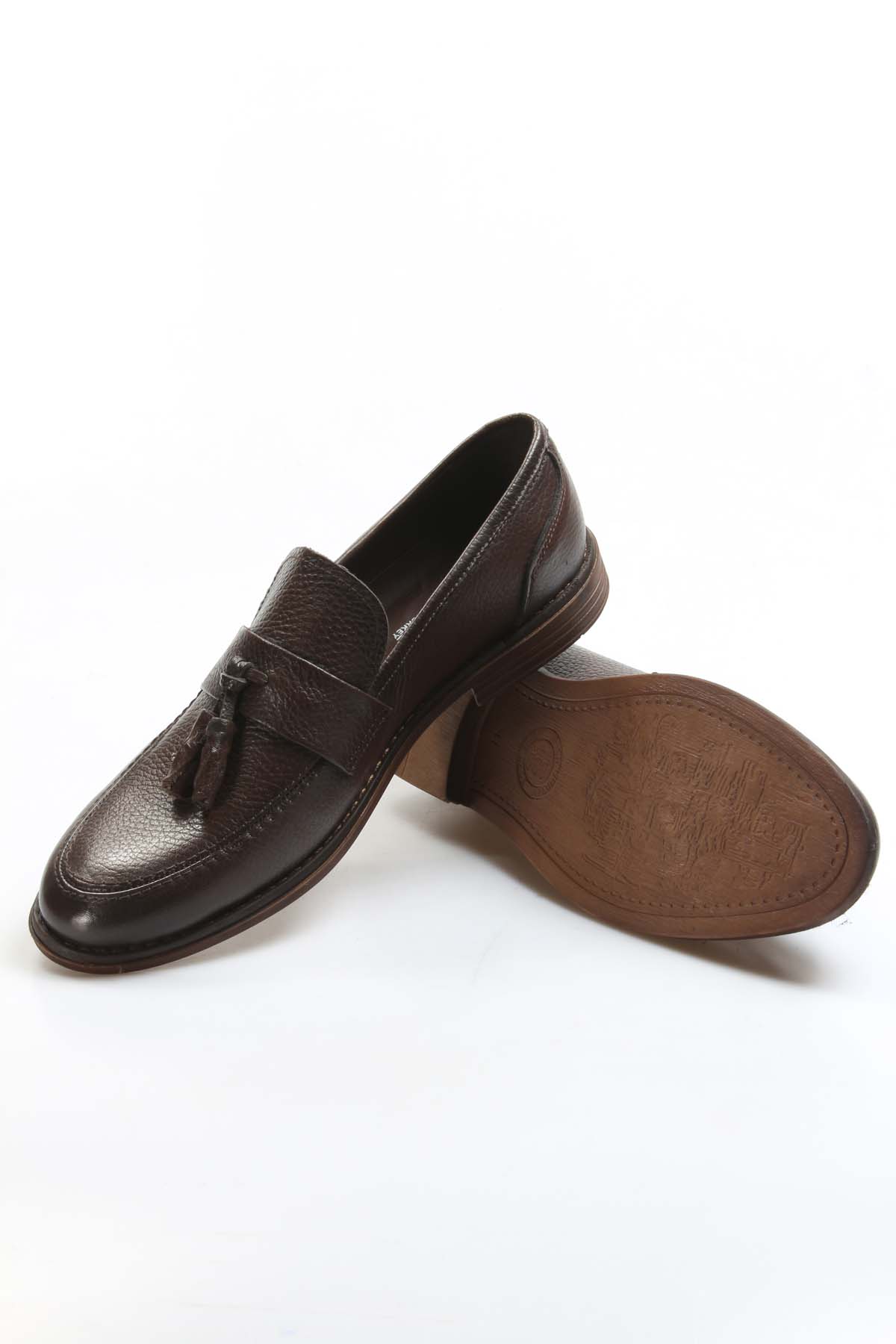 Fast Step Men Genuine Leather Daily Shoes Brown 819MA108