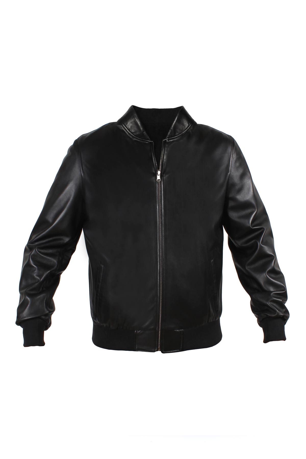 Fast Step Men Genuine Leather Leather Coat Black 900DMA83