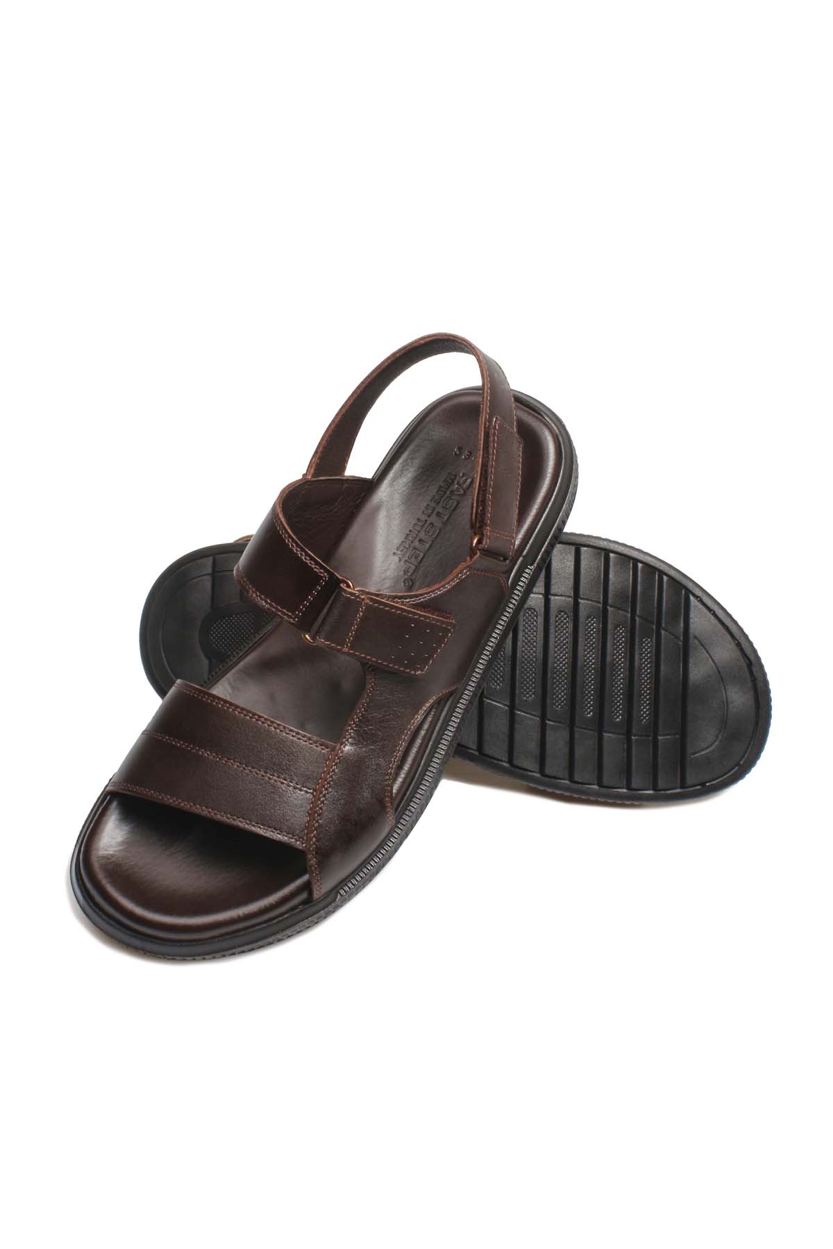 Fast Step Men Genuine Leather Sandals Black Orlondo 018MAM53