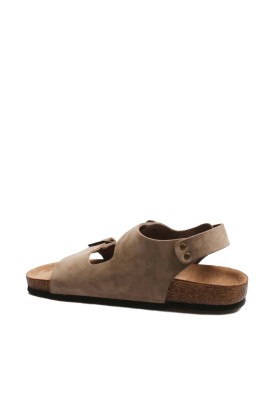 Fast Step Men Genuine Leather Sandals Black Nubuck 799MA221 - Thumbnail