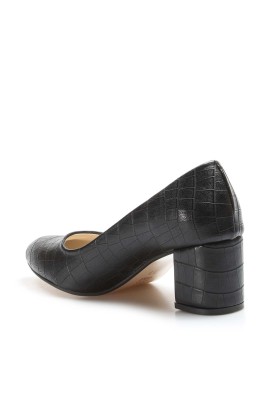 Fast Step Kadın Topuklu Ayakkabı Siyah Kroko 961ZA551 - Thumbnail