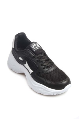Fast Step Women Sports shoes Black White 666ZA152 - Thumbnail