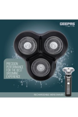 Geepas GSR57501 Akülü Su Geçirmez 3 Döner Başlıklı Şarj Edilebilir Erkek Tıraş Makinesi - Thumbnail