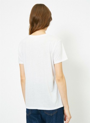 Koton 0YAK13581EK Kadın T-Shirt - Thumbnail