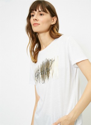Koton 0YAK13581EK Kadın T-Shirt - Thumbnail