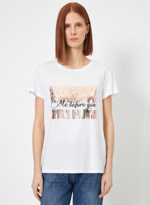 Koton 0YAK13691EK Kadın T-Shirt - Thumbnail