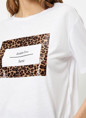 Koton 0YAK13796GK Kadın T-Shirt - Thumbnail