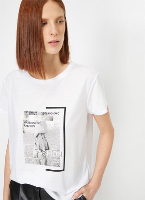 Koton 0YAK13880EK Kadın T-Shirt - Thumbnail