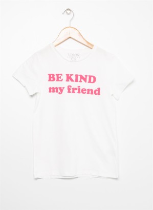 تشيرت بناتي بطبعة Be Kind My Friend من LIMON BASIC GIRL 01 - Thumbnail