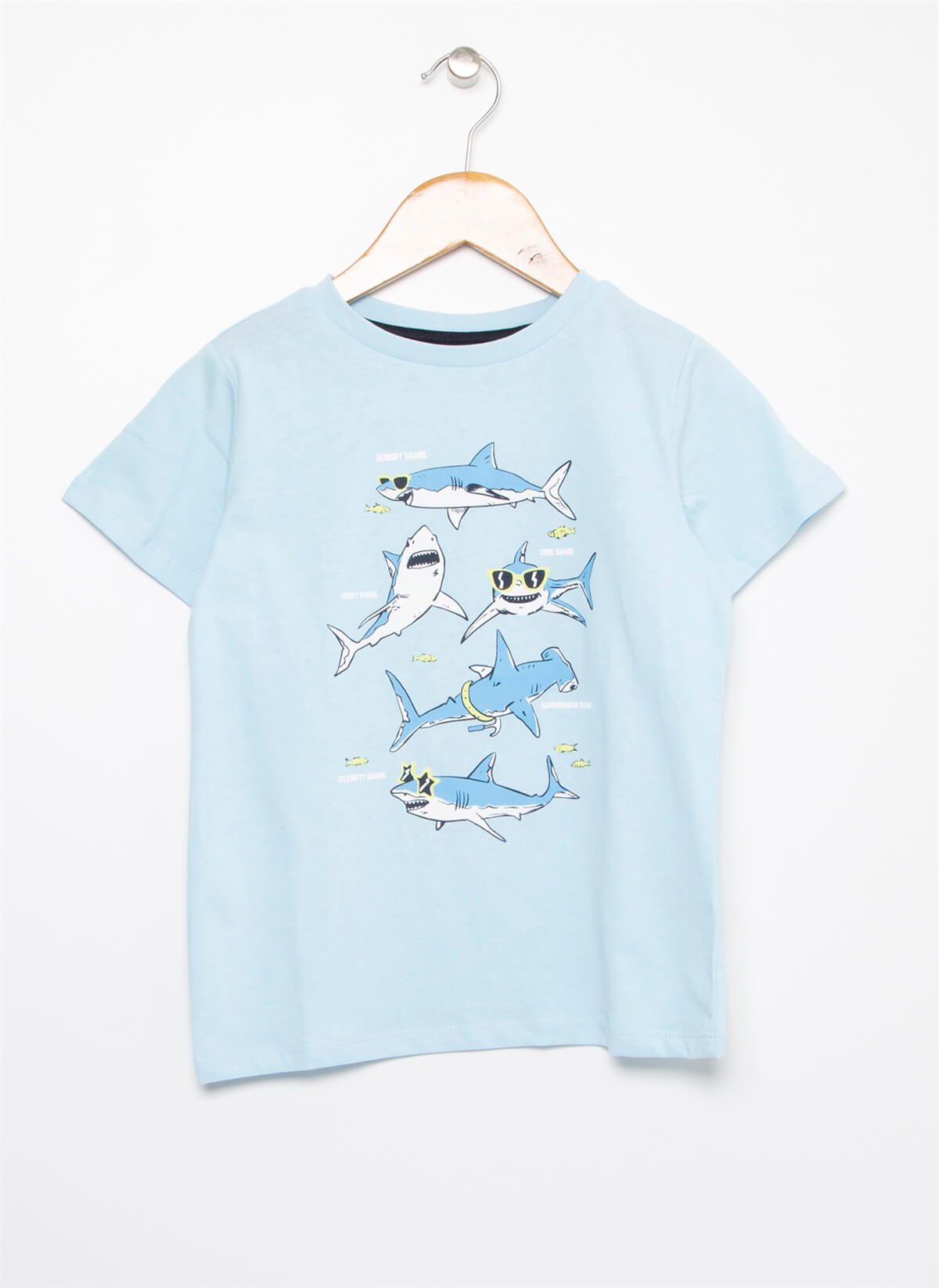 Limon Blue Boy D2 Köpek Balıkları Modelli Erkek Çocuk Tişört