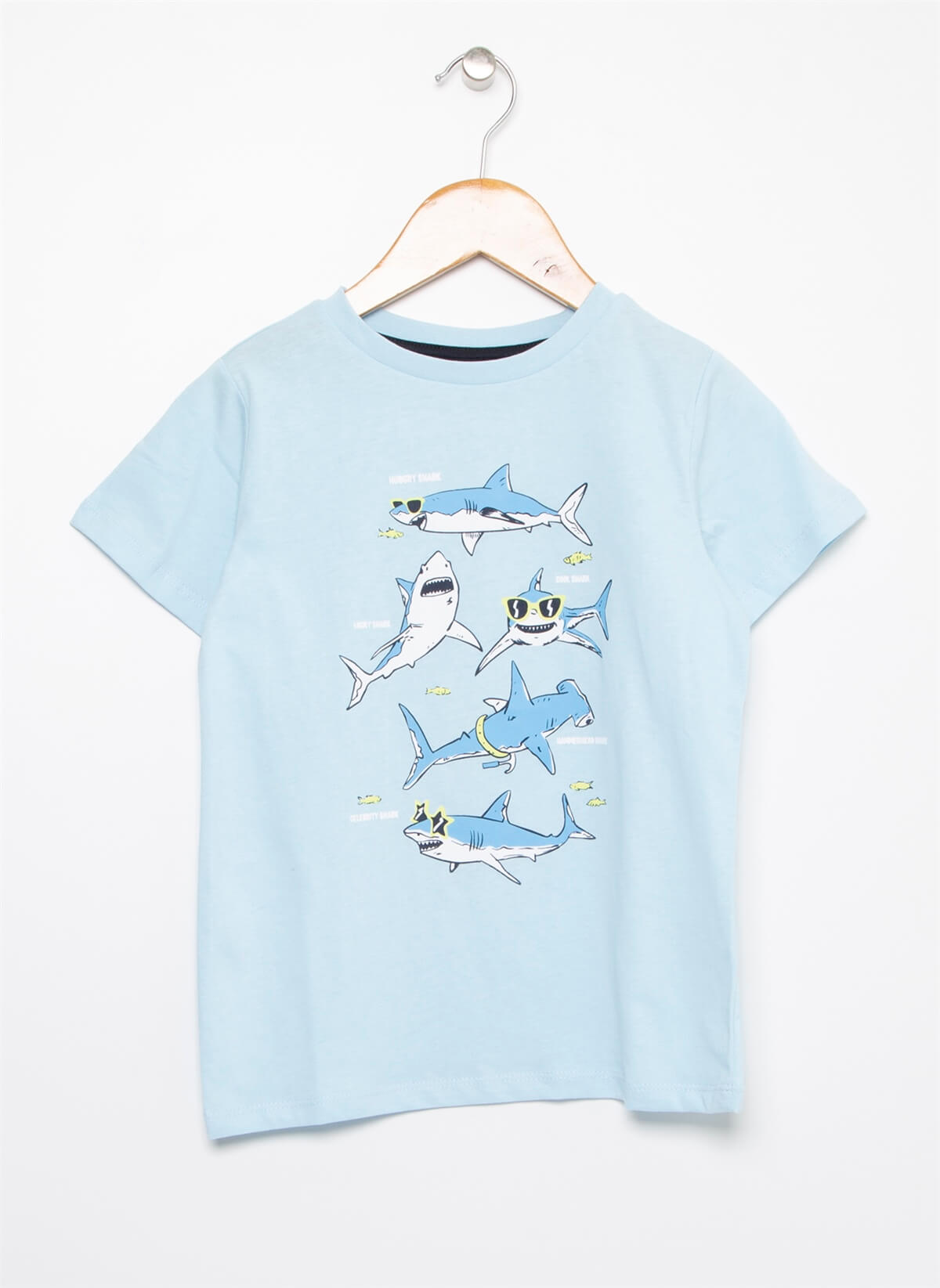 Limon Blue Boy D2 Köpek Balıkları Modelli Erkek Çocuk Tişört
