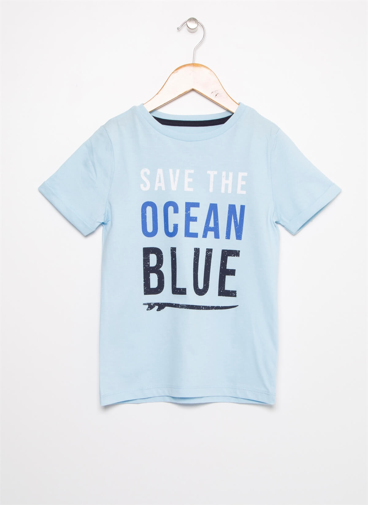 Limon Marko Boy D2 Save The Ocean Blue Baskılı Erkek Çocuk Tişört