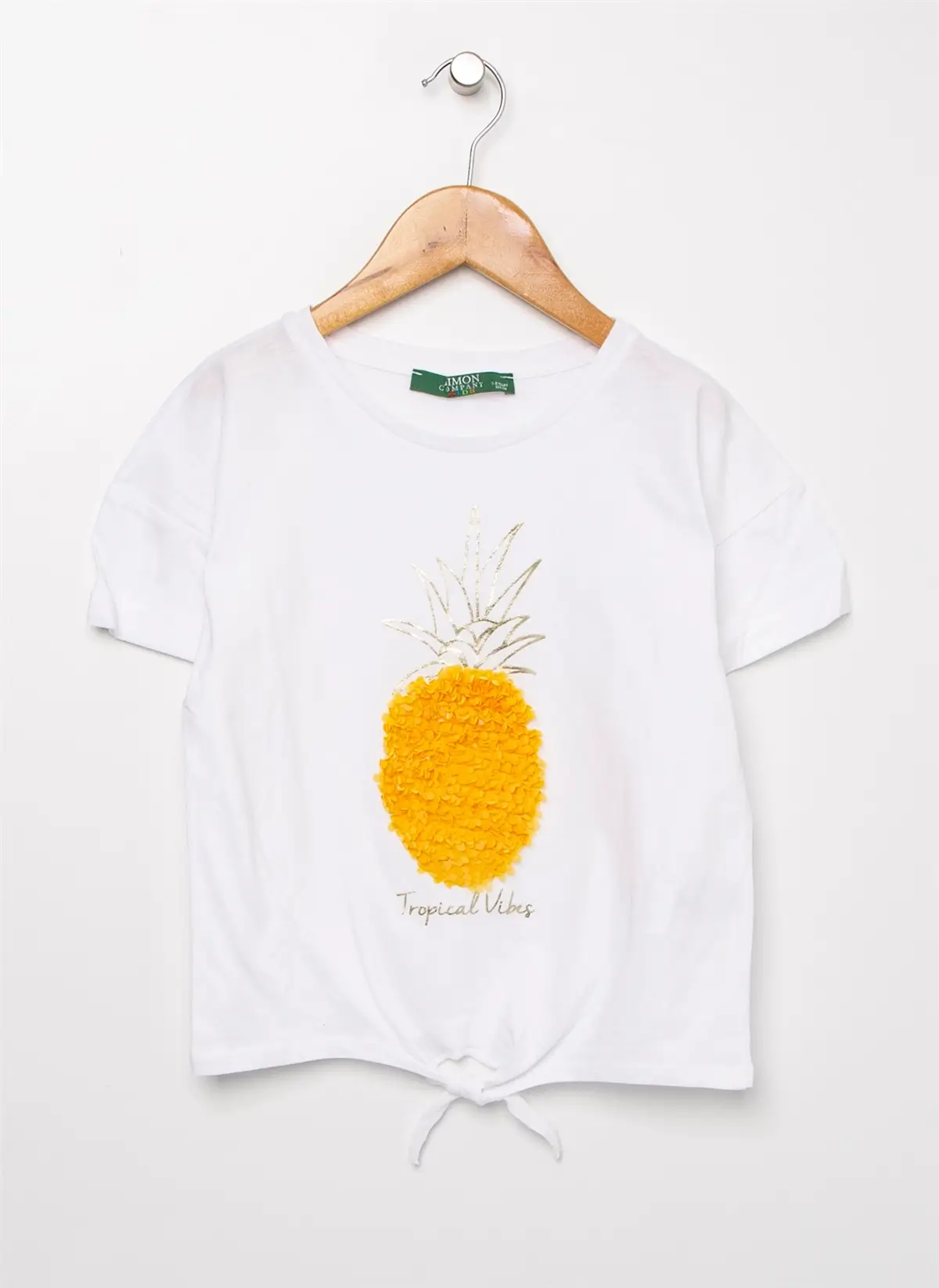 Limon Mv-21 Tropical Vibes Baskılı Ananas Desenli Kız Çocuk Tişört - Thumbnail