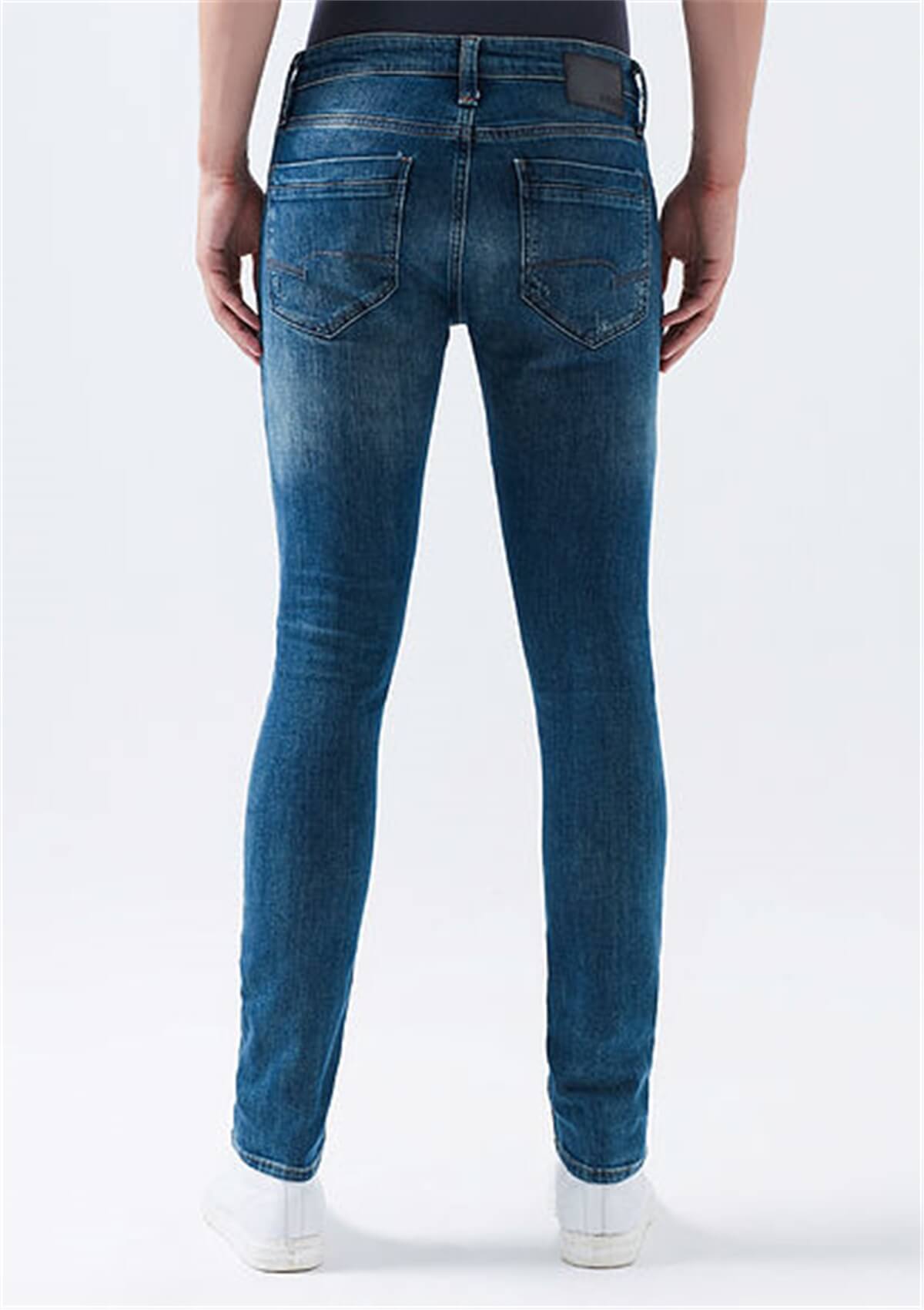 Mavi Jeans James Deep Mavi Eskitme Hafif Tırnak Model Erkek Kot Pantolon