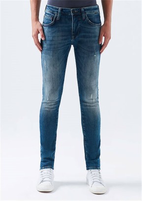Mavi Jeans James Deep Mavi Eskitme Hafif Tırnak Model Erkek Kot Pantolon - Thumbnail