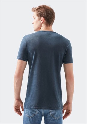 Mavi Jeans M Printed Tee Total Eclipse Lacivert Kısa Kol Erkek Tişört - Thumbnail