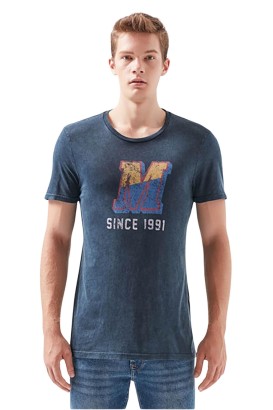 Mavi Jeans M Printed Tee Total Eclipse Lacivert Kısa Kol Erkek Tişört - Thumbnail