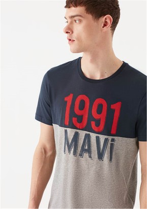 Mavi Jeans Mavi Baskılı Gece Lacivert Erkek Tişört - Thumbnail